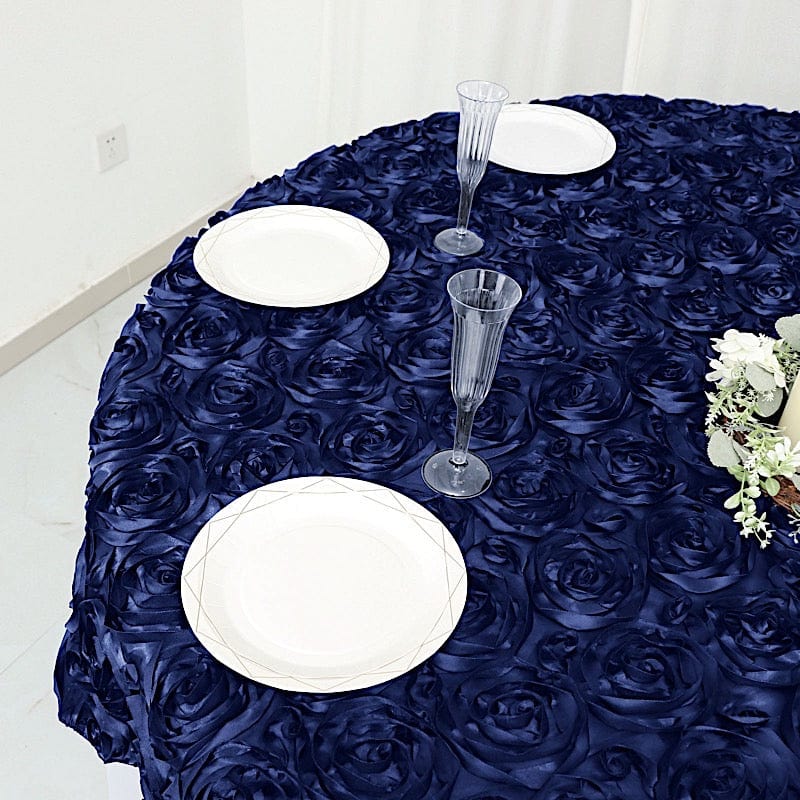 72" x 72" Satin Ribbon Roses Table Overlay