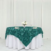 72" x 72" Satin Ribbon Roses Table Overlay