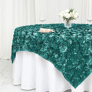 72" x 72" Satin Ribbon Roses Table Overlay