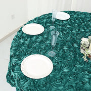 72" x 72" Satin Ribbon Roses Table Overlay