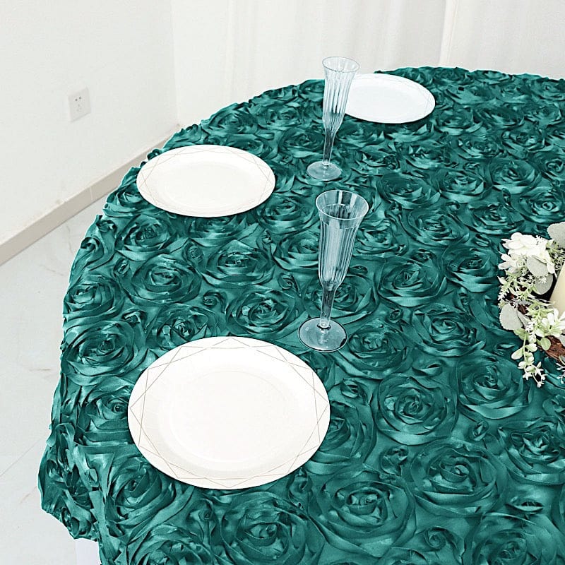 72" x 72" Satin Ribbon Roses Table Overlay