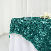 72" x 72" Satin Ribbon Roses Table Overlay