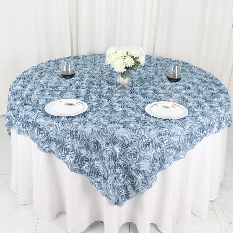 72" x 72" Satin Ribbon Roses Table Overlay