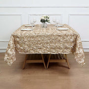 72" x 72" Satin Ribbon Roses Table Overlay