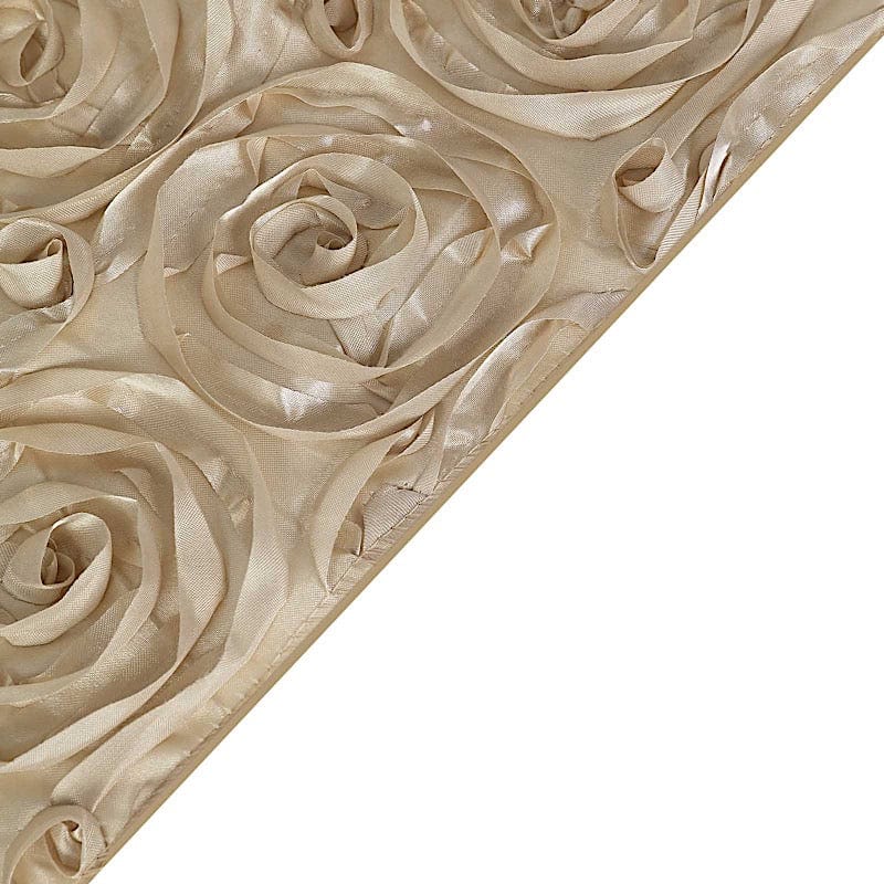 72" x 72" Satin Ribbon Roses Table Overlay