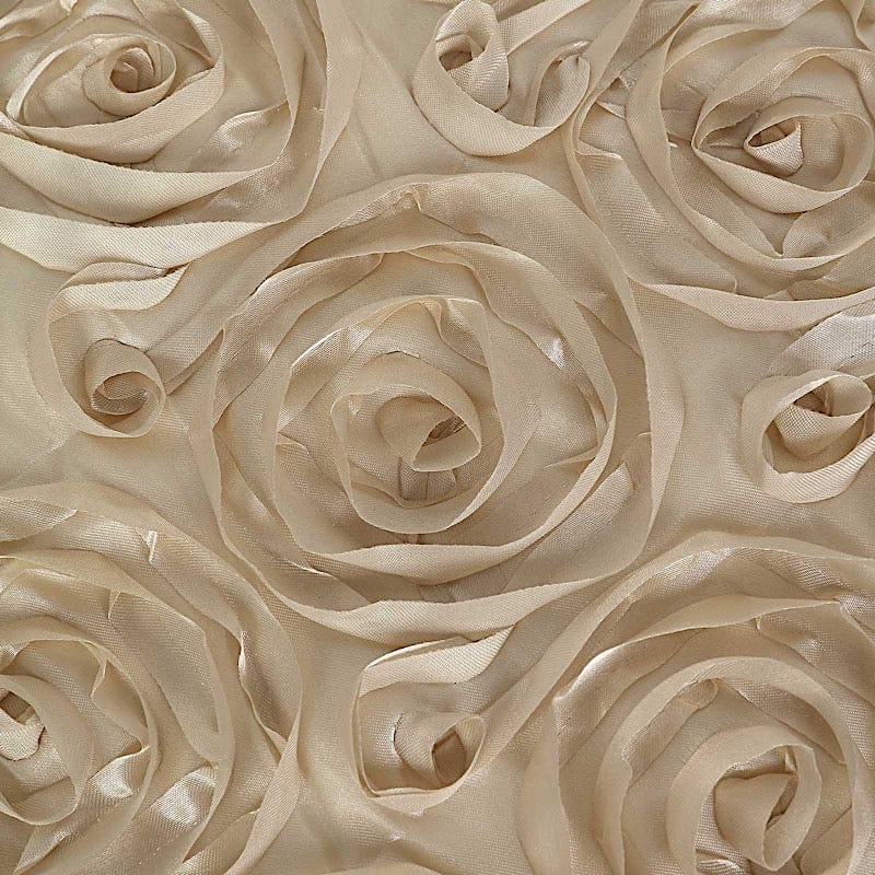 72" x 72" Satin Ribbon Roses Table Overlay