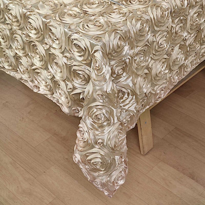 72" x 72" Satin Ribbon Roses Table Overlay