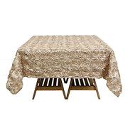 72" x 72" Satin Ribbon Roses Table Overlay