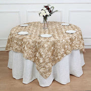 72" x 72" Satin Ribbon Roses Table Overlay LAY72_01_081