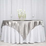 72" x 72" Satin Square Table Overlay Wedding Decorations LAY72_STN_SILV