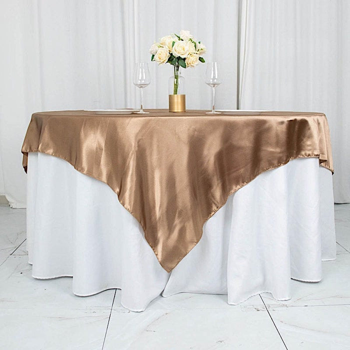 72" x 72" Satin Square Table Overlay Wedding Decorations LAY72_STN_TAUP