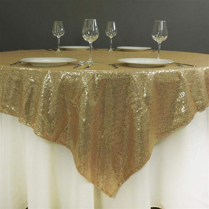 72" x 72" Sequined Table Overlay LAY72_02_CHMP