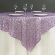 72" x 72" Sequined Table Overlay LAY72_02_LAV