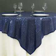72" x 72" Sequined Table Overlay LAY72_02_NAVY