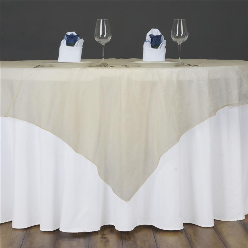 72" x 72" Sheer Organza Table Overlay