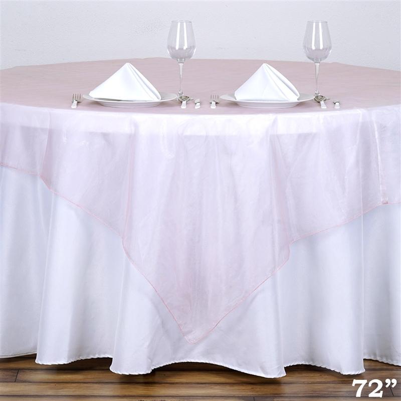 72" x 72" Sheer Organza Table Overlay LAY72_ORG_046