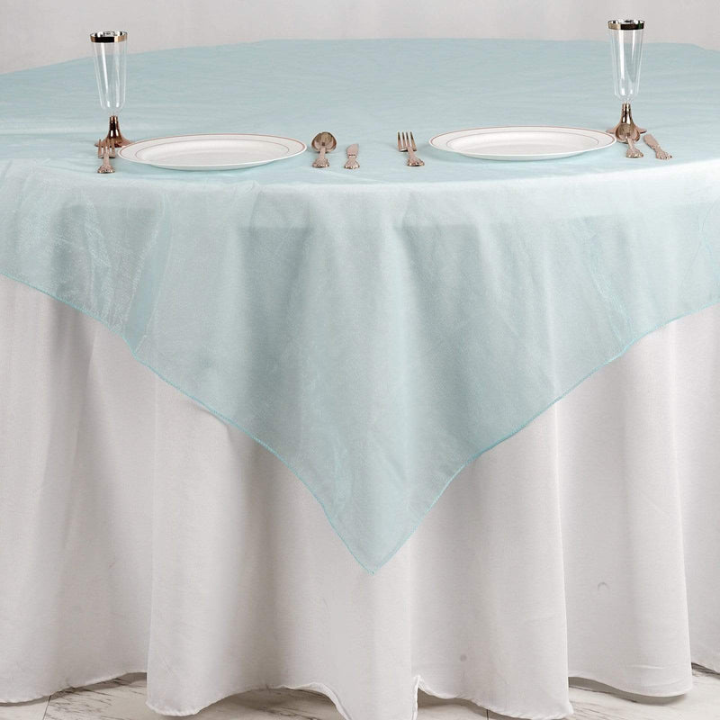 72" x 72" Sheer Organza Table Overlay LAY72_ORG_BLUE