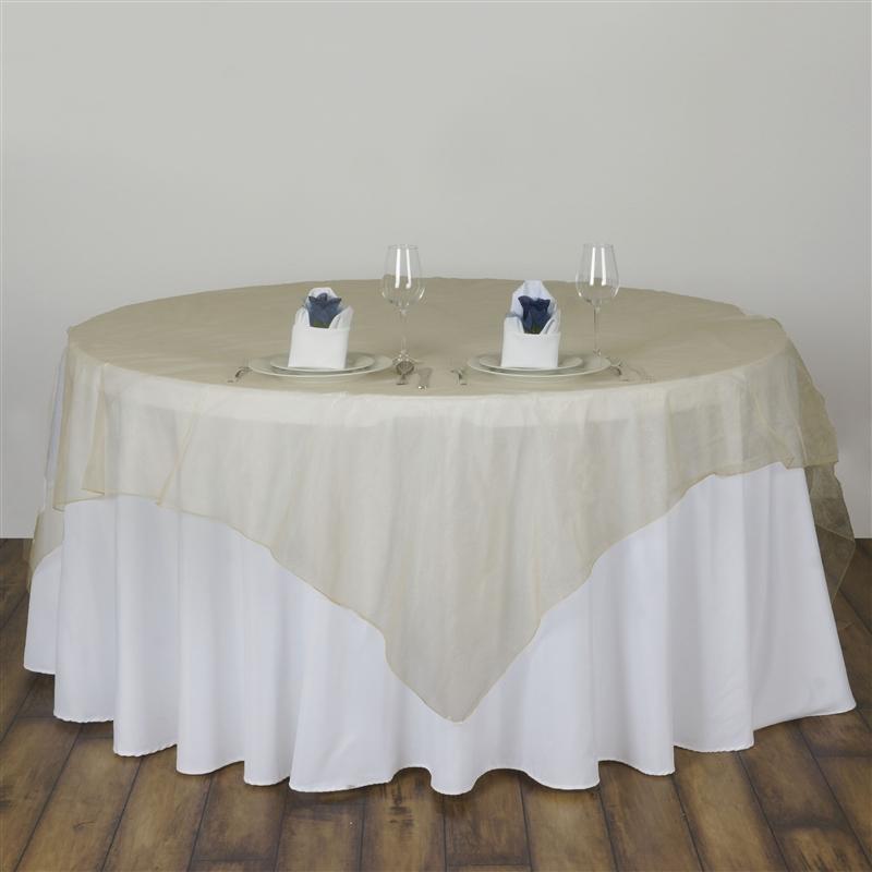 72" x 72" Sheer Organza Table Overlay LAY72_ORG_CHMP