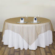 72" x 72" Sheer Organza Table Overlay LAY72_ORG_GOLD