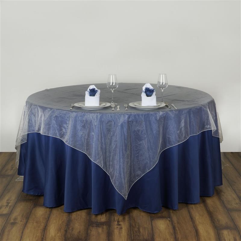 72" x 72" Sheer Organza Table Overlay LAY72_ORG_IVR