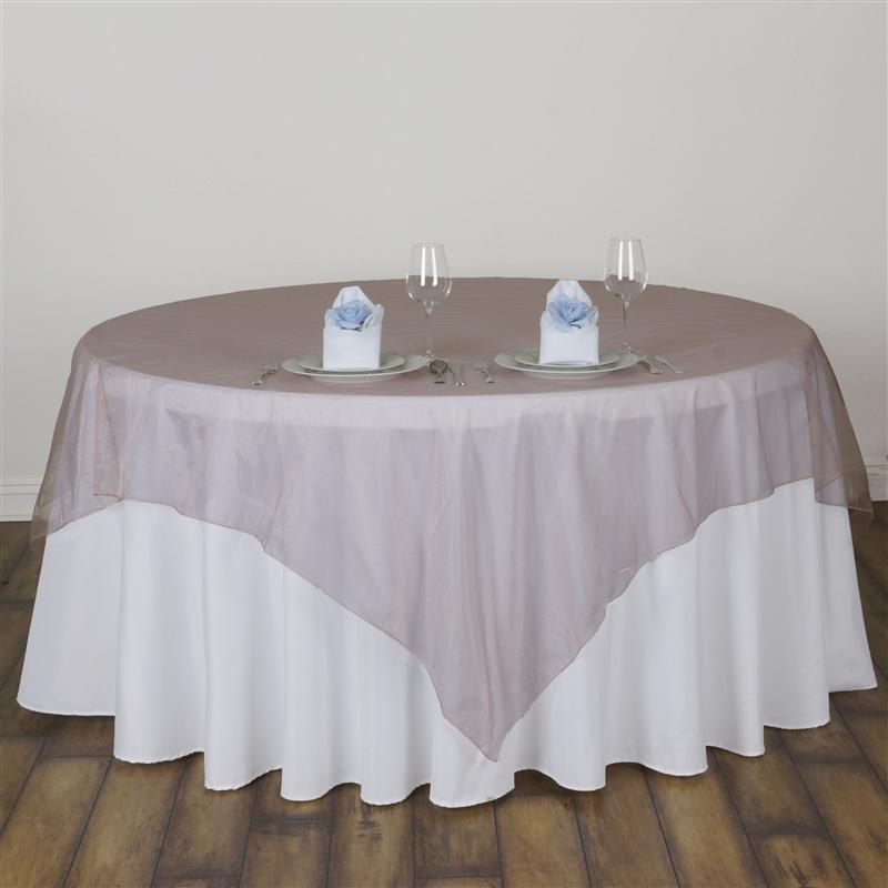 72" x 72" Sheer Organza Table Overlay LAY72_ORG_MAUV