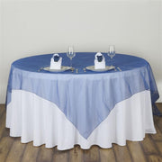 72" x 72" Sheer Organza Table Overlay LAY72_ORG_NAVY