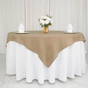 72"x72" Faux Burlap Square Table Overlay - Natural LAY72_JUTE03_NAT