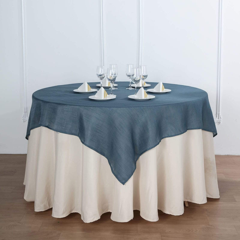 72"x72" Premium Faux Burlap Polyester Square Table Overlay
