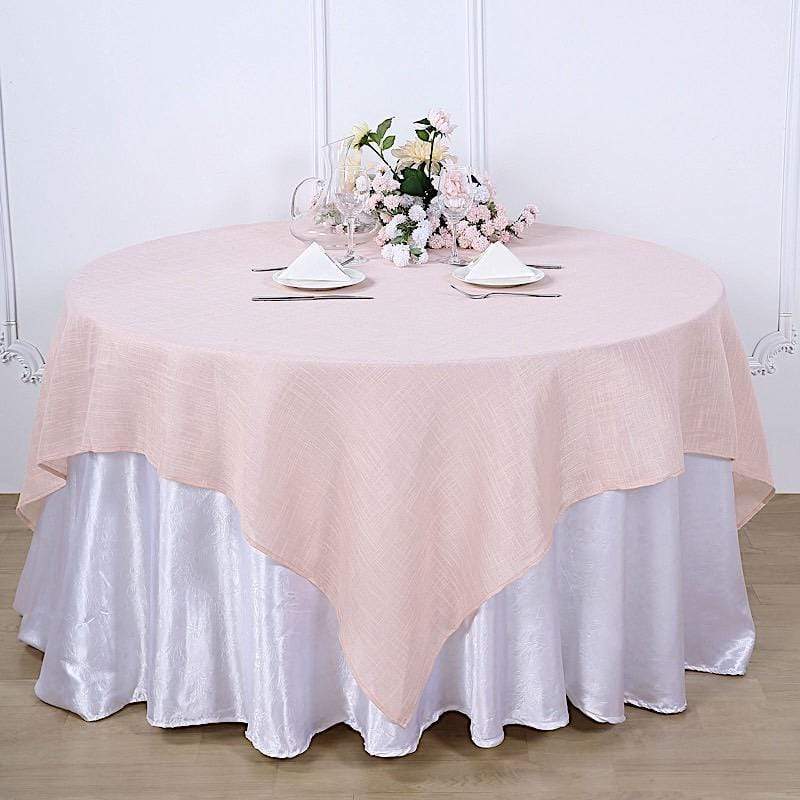 72"x72" Premium Faux Burlap Polyester Square Table Overlay