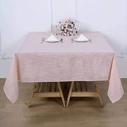 72"x72" Premium Faux Burlap Polyester Square Table Overlay