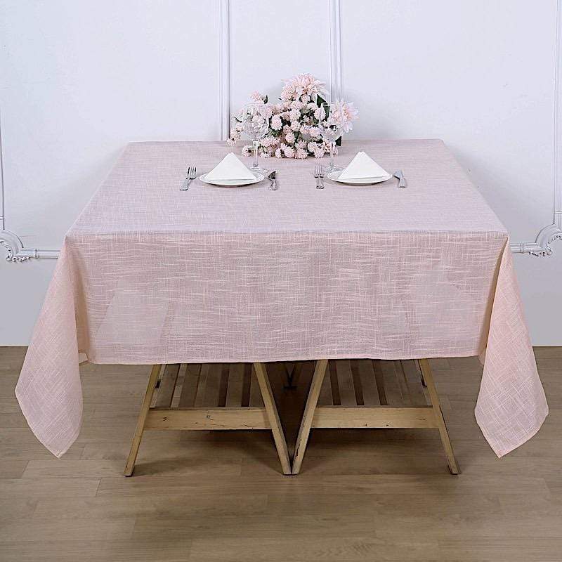 72"x72" Premium Faux Burlap Polyester Square Table Overlay
