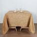 72"x72" Premium Faux Burlap Polyester Square Table Overlay