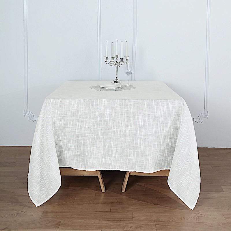 72"x72" Premium Faux Burlap Polyester Square Table Overlay