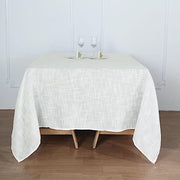 72"x72" Premium Faux Burlap Polyester Square Table Overlay