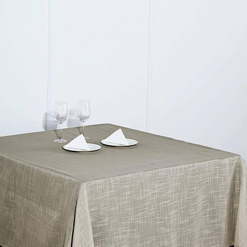 72"x72" Premium Faux Burlap Polyester Square Table Overlay