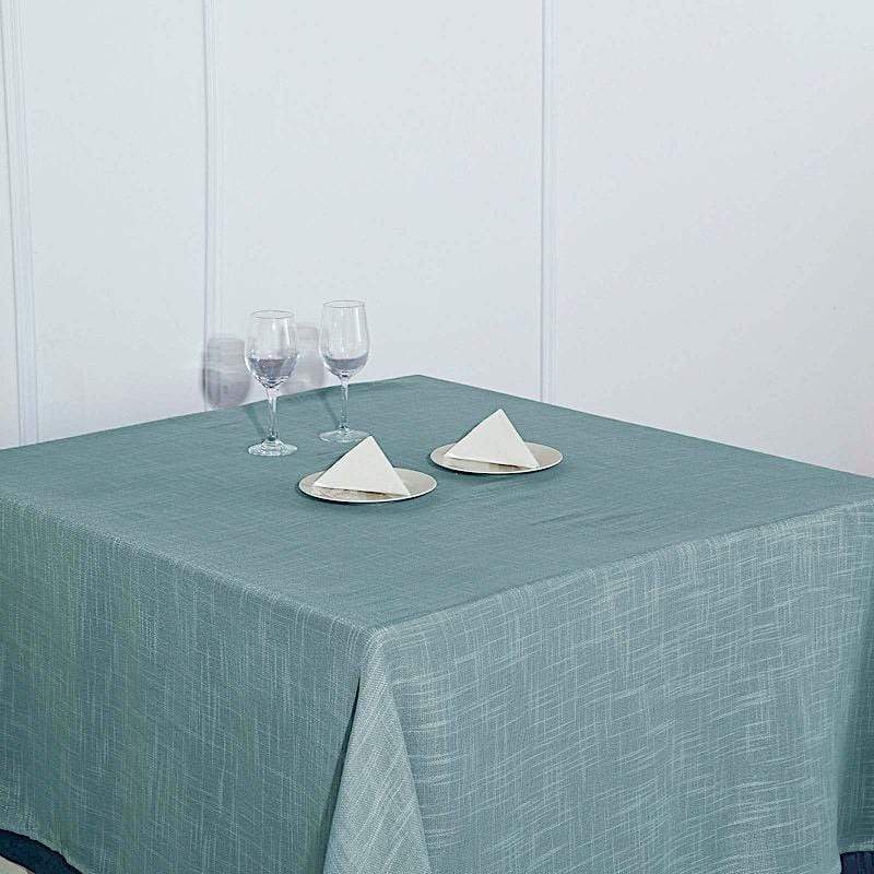 72"x72" Premium Faux Burlap Polyester Square Table Overlay