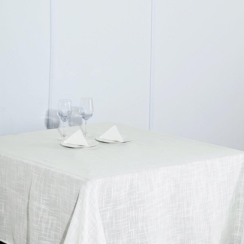 72"x72" Premium Faux Burlap Polyester Square Table Overlay