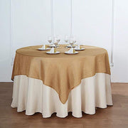 72"x72" Premium Faux Burlap Polyester Square Table Overlay