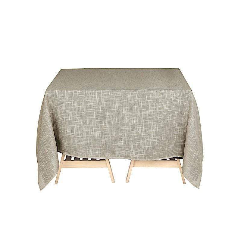 72x72 inches Premium Faux Burlap Polyester Square Table Overlays