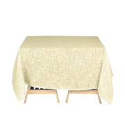 72"x72" Premium Faux Burlap Polyester Square Table Overlay LAY72_JUTE02_IVR