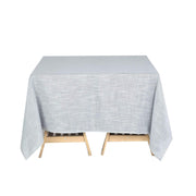 72"x72" Premium Faux Burlap Polyester Square Table Overlay LAY72_JUTE02_SILV