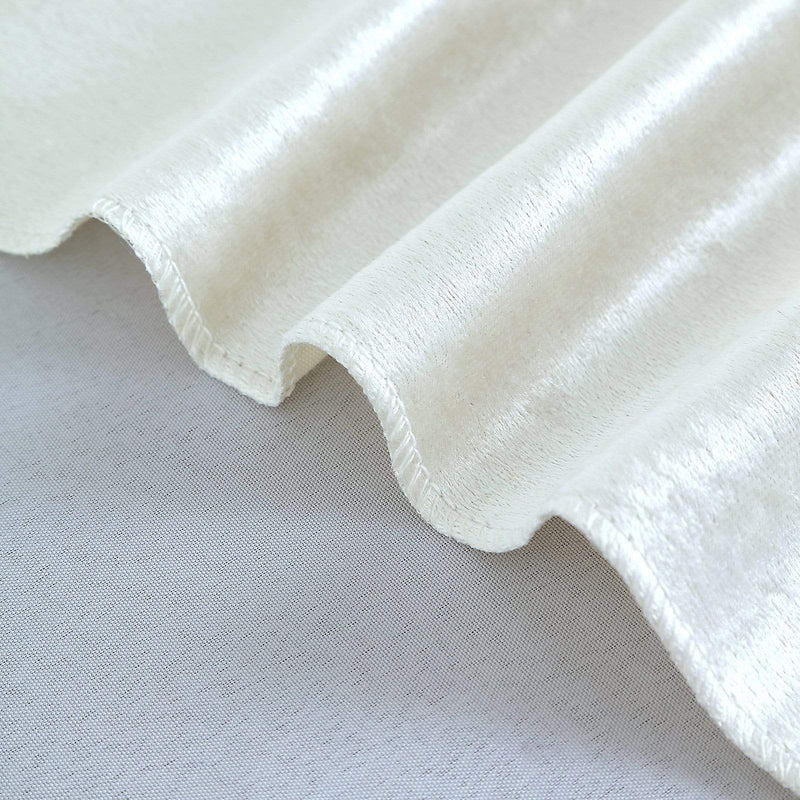 72"x72" Premium Velvet Square Table Overlay - Ivory LAY72_VEL_IVR