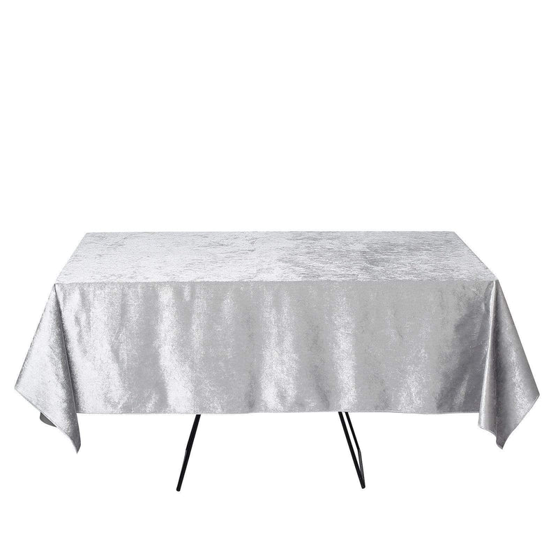 72"x72" Premium Velvet Square Table Overlay LAY72_VEL_SILV