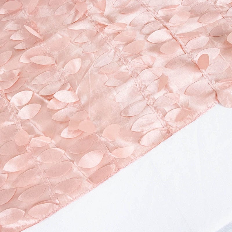 72"x72" Taffeta Square Table Overlay with 3D Leaves Petals Design