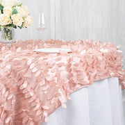 72"x72" Taffeta Square Table Overlay with 3D Leaves Petals Design