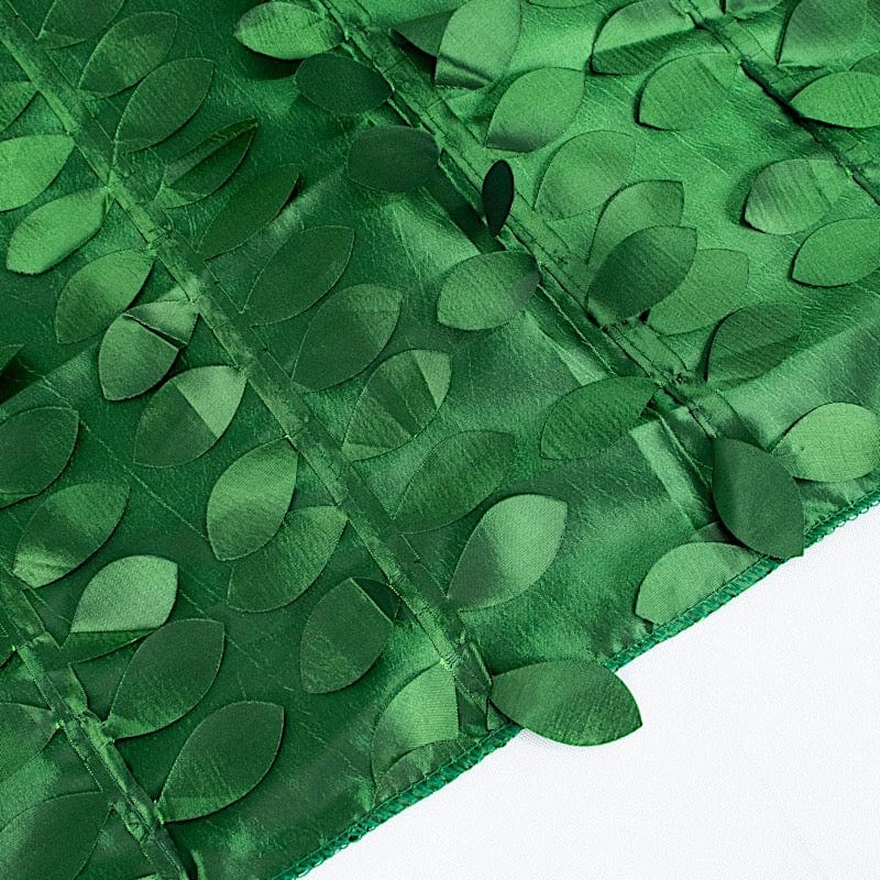72"x72" Taffeta Square Table Overlay with 3D Leaves Petals Design