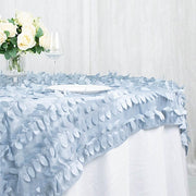 72"x72" Taffeta Square Table Overlay with 3D Leaves Petals Design
