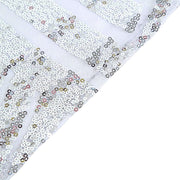 72"x72" Tulle Square Table Overlay with Sequins and Geometric Pattern