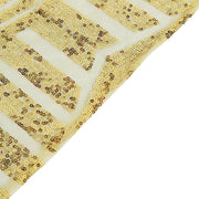 72"x72" Tulle Square Table Overlay with Sequins and Geometric Pattern