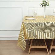 72"x72" Tulle Square Table Overlay with Sequins and Geometric Pattern